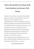 State of Nevada Work Card Study Guide Exam Questions and Answers 100&percnt; Solved