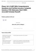 Phase I & II&colon; CLEET 2024 Comprehensive Questions And Verified Answers&sol; Complete Solutions With Rationales &vert;Get It 100&percnt; Accurate&excl;&excl; Already Passed&excl;&excl;