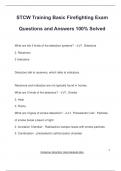 STCW Training Basic Firefighting Exam Questions and Answers 100&percnt; Solved