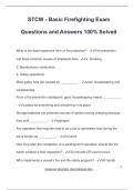 STCW - Basic Firefighting Exam Questions and Answers 100&percnt; Solved
