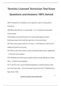 Terminix Licensed Technician Test Exam Questions and Answers 100&percnt; Solved