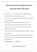 PEST CONTROL EXAM PACKAGE DEAL QUESTIONS AND VERIFIED ANSWERS 100&percnt; GUARANTEED PASS &vert; LATEST UPDATE
