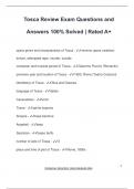 Tosca Review Exam Questions and Answers 100&percnt; Solved &vert; Rated A&plus;
