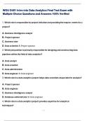 WGU D491 Intro into Data Analytics Final Test Exam with   Multiple Choice Questions and Answers 100&percnt; Verified 