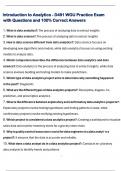 Introduction to Analytics - D491 WGU Practice Exam   with Questions and 100&percnt; Correct Answers