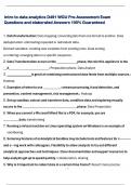 Package deal  for Introduction to Analytics - D491 WGU Exam Questions and Verified Rationalized Answers