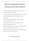 Wisconsin Casualty Exam Questions and Answers 100&percnt; Solved &vert; Rated A&plus;