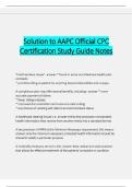 Solution to AAPC Official CPC Certification Study Guide Notes