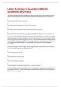 Labor & Delivery Saunders NCLEX questions 80Qw&sol;exp