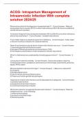 ACOG- Intrapartum Management of Intraamniotic Infection With complete solution 2024&sol;25