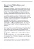 Essentials of Clinical Laboratory Science Exam 1 of Questions with Verified Answers 
