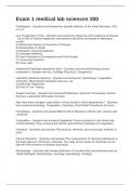 Exam 1 medical lab sciences 300 with Questions and Correct Answers 