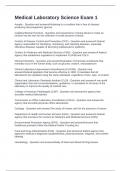 Medical Laboratory Science Exam 1 with Questions and Correct Answers 