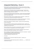 Integrated Marketing - Exam 3 with Questions and Answers 