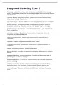 Integrated Marketing Exam 2 with Questions and 100&percnt; correct Answers 