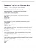 Integrated marketing midterm review Exam Questions and Correct Answers