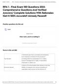 RPA 1 - Final Exam 100 Questions 2024 Comprehensive Questions And Verified Answers&sol; Complete Solutions With Rationales &vert;Get It 100&percnt; Accurate&excl;&excl; Already Passed&excl;&excl;