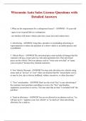 Wisconsin Auto Sales License Questions with Detailed Answers