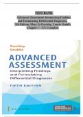 TEST BANK FOR ADVANCED ASSESSMENT&colon; INTERPRETING FINDINGS AND FORMULATING DIFFERENTIAL DIAGNOSES 5th Edition by Goolsby