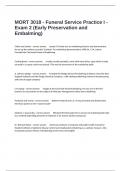  MORT 3018 - Funeral Service Practice I - Exam 2 &lpar;Early Preservation and Embalming&rpar; Assessment Exam Questions With Correct Detailed Answers&period;