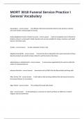 MORT 3018 Funeral Service Practice I General Vocabulary Questions And Verified Answers Guaranteed Success&period;
