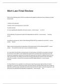 Mort Law Final Review Exam Questions With Multiple Choices And Verified Answers&period;