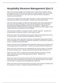 Hospitality Revenue Management Exam Quiz 5 Questions and Answers