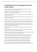 Hospitality Revenue Management final exam review Questions and Correct Answers