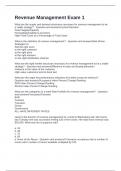 Revenue Management Exam 1 Exam with Questions and 100&percnt; Answers