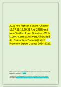 2025 Fire Fighter 2 Exam &lpar;Chapter 16&comma;17&comma;18&comma;19&comma;20&comma;21 And 22&rpar;&vert;Brand New Verified Exam Questions With &lpar;100&percnt;&rpar; Correct Answers&comma;All Graded A&plus;&vert;Guaranteed Success&vert;Latest Premium Expert Update 2024-2025&period;