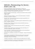 NSG145 - Pharmacology For Nurses - Exam 1 Questions and Correct Answers 