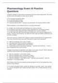 Pharmacology Exam -2 Practice Questions and Correct Answers