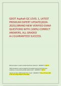      GDOT Asphalt QC LEVEL 1&comma; LATEST PREMIUM EXPERT UPDATE&lpar;2024-2025&rpar;&vert;BRAND NEW VERIFIED EXAM QUESTIONS WITH &lpar;100&percnt;&rpar; CORRECT ANSWERS&comma; ALL GRADED A&plus;&vert;GUARANTEED SUCCESS&period;