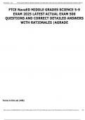FTCE NavaED MIDDLE GRADES SCIENCE 5-9 EXAM 2025 LATEST ACTUAL EXAM 500 QUESTIONS AND CORRECT DETAILED ANSWERS WITH RATIONALES &vert;AGRADE