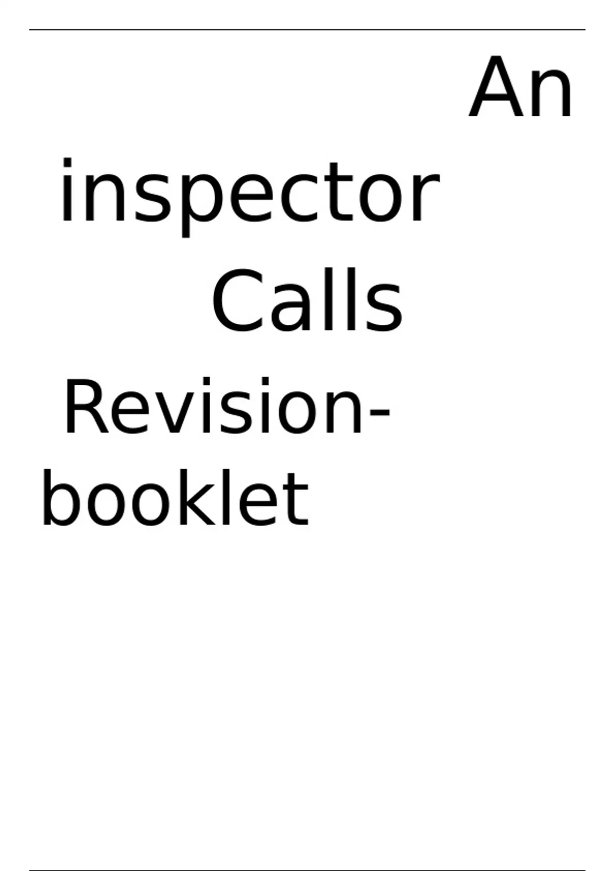 Summary AQA GCSE English Literature inspector calls Revision Notes