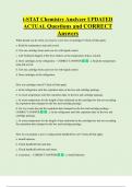 i-STAT Chemistry Analyzer UPDATED ACTUAL Questions and CORRECT  Answers