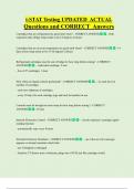 i-STAT Testing UPDATED ACTUAL  Questions and CORRECT Answers