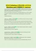 ISTAT Definitions UPDATED ACTUAL  Questions and CORRECT Answers