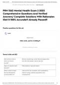 PRN 1562 Mental Health Exam 2 2025 Comprehensive Questions And Verified Answers&sol; Complete Solutions With Rationales &vert;Get It 100&percnt; Accurate&excl;&excl; Already Passed&excl;&excl;