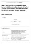 WGU C175&sol;D426 Data Management Exam Review 2025 Complete Questions And Verified Answers&sol; Complete Solutions With Rationales &vert;Get It 100&percnt; Accurate&excl;&excl; Already graded A&plus;