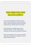 FEMA is800d FINAL EXAM SOLUTION CORRECT&excl;