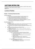 Lecture Notes For Entrepreneurship The Practice and Mindset 3th Edition by Heidi M&period; Neck&comma; Christopher P&period; Neck&comma; Emma L&period; Murray Chapter 1-16