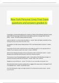 New York Personal Lines Final Exam questions and answers graded A&plus;