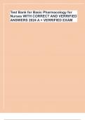 Test Bank for Basic Pharmacology for Nurses WITH CORRECT AND VERRIFIED ANSWERS 2024 A &plus; VERRIFIED EXAM 