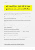 Advanced Micro final - Ch 26 Exam Questions and Answers 100&percnt; Pass