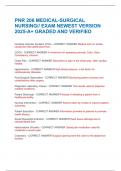 PNR 206 MEDICAL-SURGICAL NURSING&sol;&sol; EXAM NEWEST VERSION 2025-A&plus; GRADED AND VERIFIED