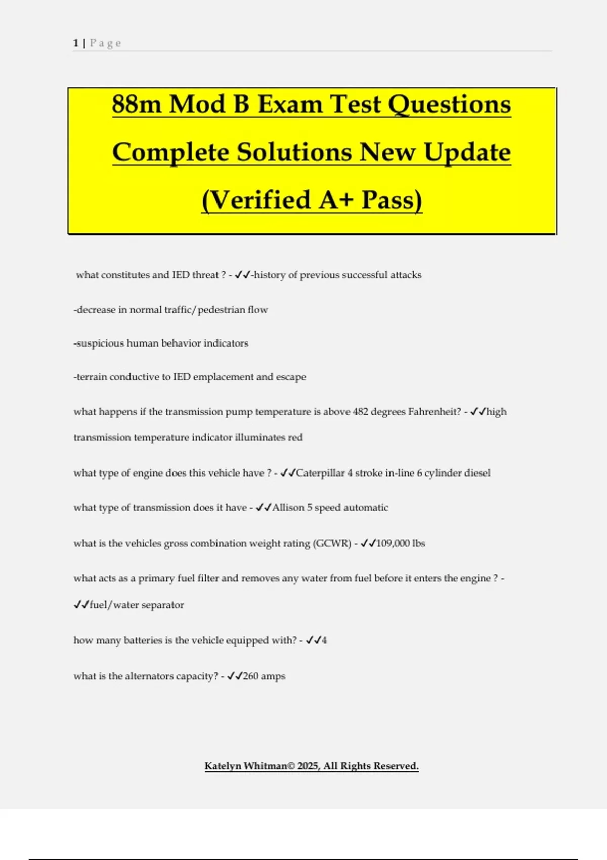 88m Mod B Exam Test Questions Complete Solutions New Update (Verified ...