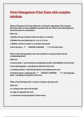 Event Management Final Exam with complete solutions&period;