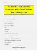 IV Therapy Course Exam Test Questions Correct Verified Answers New Update &lpar;A&plus; Pass&rpar;