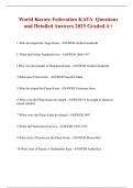 World Karate Federation KATA  Questions and Detailed Answers 2025 Graded A&plus;